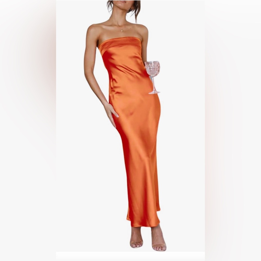 Strapless Dress Backless Maxi Dress- size L